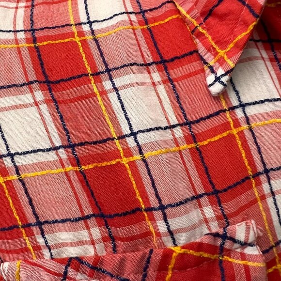 Levi's Vintage 70s Red Plaid Button Down Shirt - Picture 12 of 16